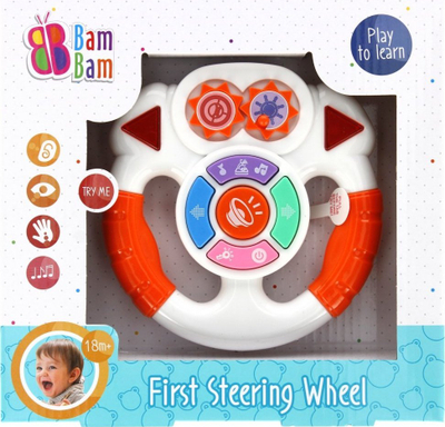 Lodër timon muzikor BAM BAM Musical Steering Wheel 515036, me drita, multingjyrëshe