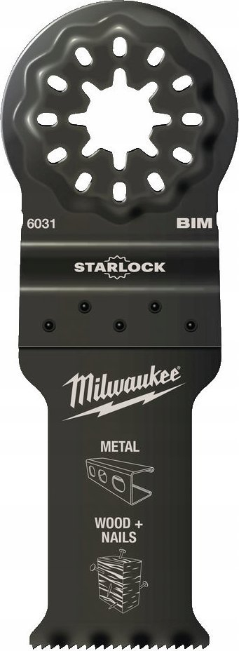 Teh sharre multifunksionale Milwaukee Starlock BIM, për hekur edhe dru, i zi