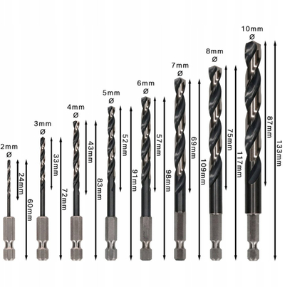 Set gërryesash metalikë Bosch Impact Control, 8 copë, HSS, me shank gjashtëkëndor