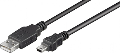 Kabllo USB Goobay, USB-A në miniUSB, 0.3 m, e zezë