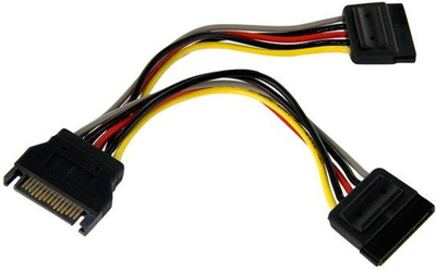 Kabllo ndarëse SATA StarTech, 15 cm, 1x mashkull në 2x femër, me ngjyra të ndryshme