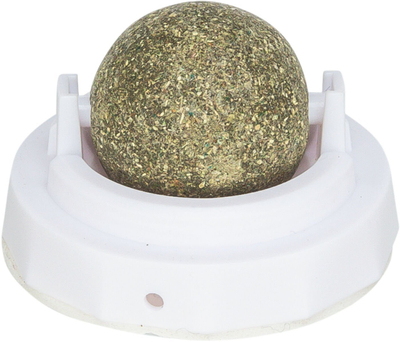 Lodër për mace Trixie Matatabi Ball with Stand, plastikë dhe dru matatabi, me mbajtëse vetëngjitëse