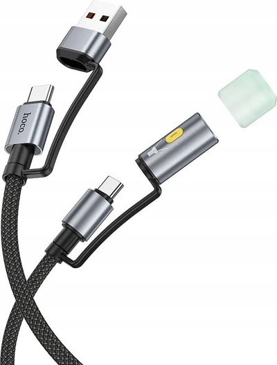 Kabllo karikimi Hoco U138, USB A në USB C, 60W 3A, 1.2m, me dritë LED