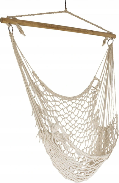 Karrige varëse Brazilian Hammock PROMIS HM150, mban 130 kg, kornizë druri 100 cm, bezhë