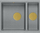 Lavaman kuzhine QUADRON LOGAN 150, 1.5 legen, granit, gri me GOLD PVD