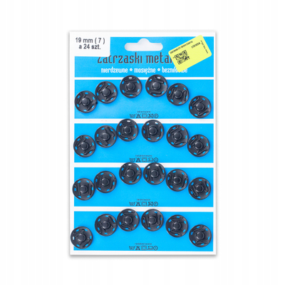 Kopsa metalike qepëse Snaps 19mm, set 24 copë, e zeza