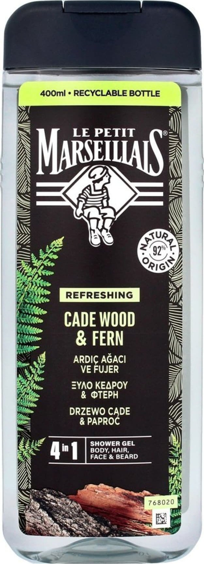 Гел за туширање Le Petit Marseillais Cade Wood and Fern, 400ml