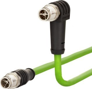Мрежен кабел Metz Connect 142M2X1C020, M12 CAT 6A, 2m, зелена