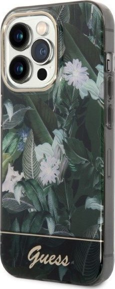 Mbulesë telefoni Guess Jungle Collection GUHCP14LHGJGHA, për iPhone 14 Pro 6.1", hardcase, jeshile
