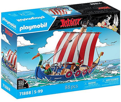 Set lodrash Playmobil Asterix Pirate Ship 71888, anije piratësh, për kalamaj 5+