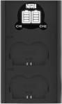 Karikues baterish Newell DL-USB-C me dy vende, për NP-W235, i zi