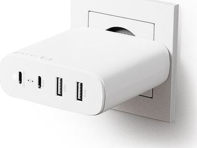 Karikues muri ALOGIC 4-portësh PD, 100W, GaN, i bardhë