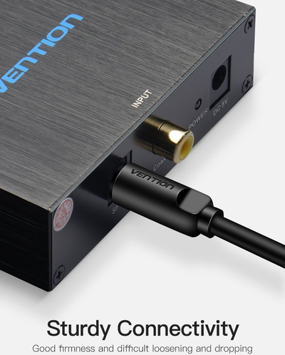 Kabllo audio optike Vention Toslink, 5m, e zezë