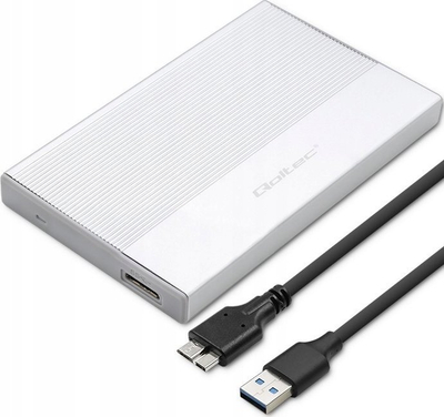 Kuti e jashtme Qoltec Pocket, 2.5", USB 3.0, 2TB, ngjyrë argjendi
