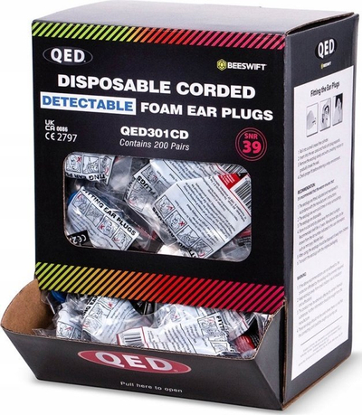Tapona veshësh Beeswift QED, 39 dB SNR, 200 copë në paketë, portokalli