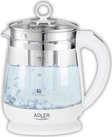 Ibrik elektrik Adler, 1950 W, 1.5 l, i bardhë