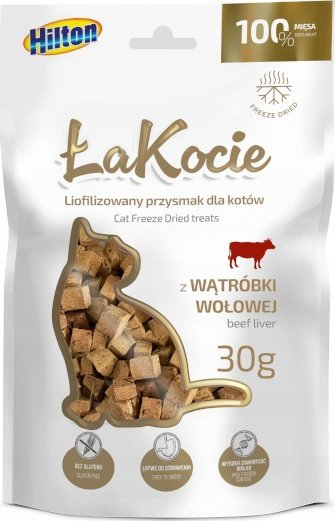 Shpërblim për mace Hilton ŁaKocie, mëlçi viçi e liofilizuar, 30g