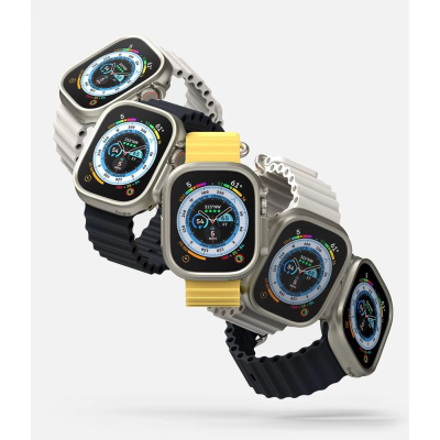 Mbulesë ore inteligjente Ringke Slim, Apple Watch Ultra 49mm, set 2 copë, transparente edhe gri titanium