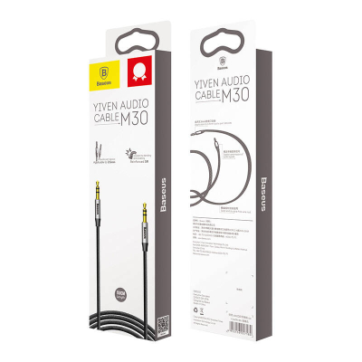 Kabllo audio Baseus Yiven M30, Jack 3.5mm në 3.5mm, 1.5m, e zezë