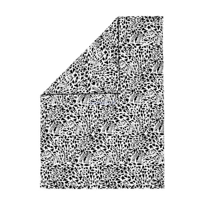 Set çarçafësh shtrati Iittala Cheetah, 150x210cm, 100% pambuk, bardh e zi