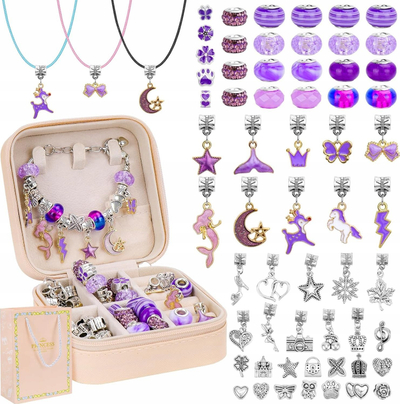 Set rruazash dekorative Princess Beads, temë princeshash, shumëngjyrëshe