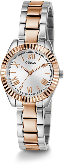 Orë dore për femra Guess Mini Luna GW0687L3, e argjendtë/ari rozë