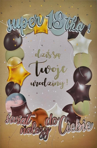 Kartolinë ditëlindjeje Yeku Birthday Card 18 6K 020, xhep fotografish 18x13 cm, me zarf