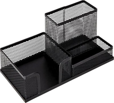 Organizues tavoline Office Supplies, metal, me 3 ndarje, i zi