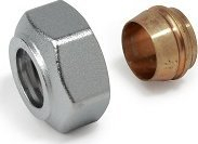 Lidhës kompresioni Giacomini 3/4" x 15, për tuba bakri, bronx