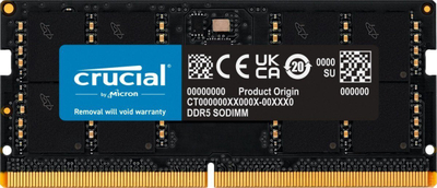 Memorie RAM Crucial DDR5 SODIMM, 48GB, 5600MHz, e zezë
