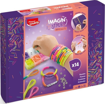 Set krijimi bizhuterish Maped Creativ IMAGIN STYLE Neon Bracelets, deri në 14 byzylykë, për kalamaj 7+