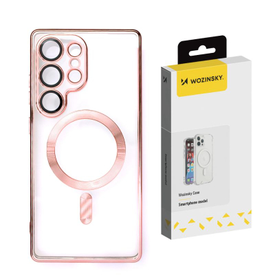 Kapak telefoni Wozinsky Electroplated MagSafe për Samsung Galaxy S25+, TPU, rozë
