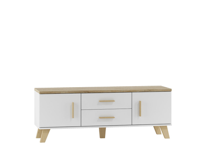 Komodë TV Chest Bed Meble Lotta, 140 cm, e bardhë bezhë