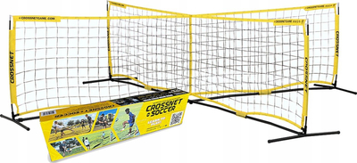Set loje futbolli Crossnet Soccer, kornizë çeliku e galvanizuar, rrjetë me katër drejtime, e verdhë
