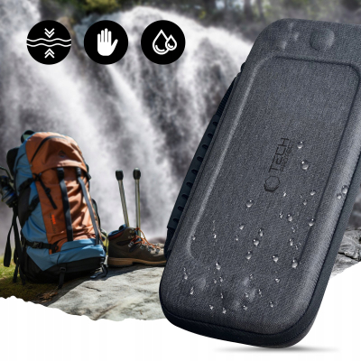 Kuti mbrojtëse Tech-Protect Hardpouch për Nintendo Switch 2, e fortë, gri e errët
