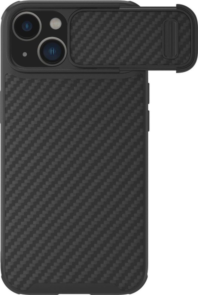 Futrollë Nillkin Synthetic Fiber S për iPhone 14 Plus, me kapak kamere, e zezë
