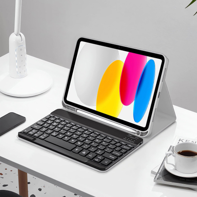 Mbrojtëse me tastierë Tech-protect Smartcase Pen Keyboard për iPad 10.9" 2022, Bluetooth, gri