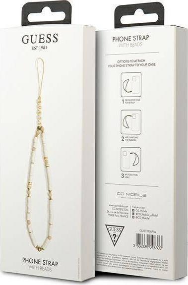 Varëse telefoni Guess GUSTPEARW Heishi Beads, e bardhë