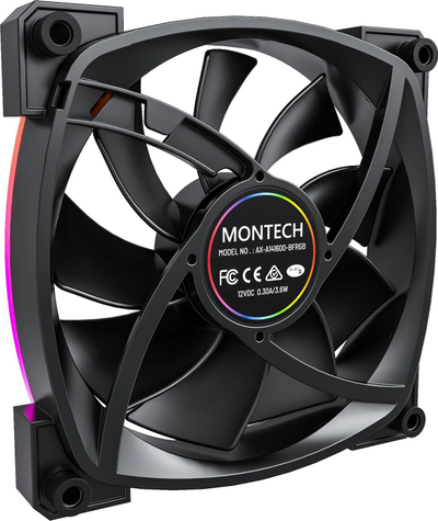 Ventilator PC Montech AX140 PWM, 140mm, ARGB, i zi