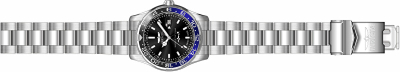 Orë Invicta Pro Diver Quartz GMT Swiss Made 25821, e argjendtë/zezë