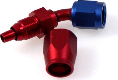 Përçues alumini TurboWorks Tip 45 AN4, lidhje scissor crimp, 45°, ngjyrë argjendtë