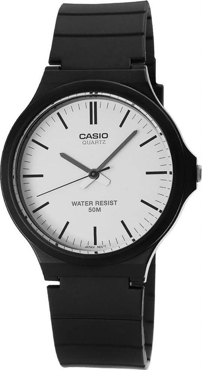 Ora dore Casio MW-240-7E, analoge, plastikë, e zezë