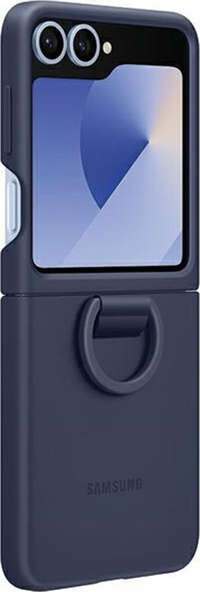 Mbrojtëse telefoni Samsung Galaxy Z Flip6 Silicone Case me unazë, silikon, me unazë, blu navy