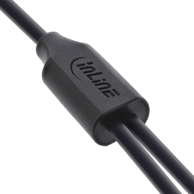 Kabllo karikimi InLine USB, 1x USB A në 2x USB C, 0.5m, e zezë