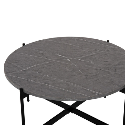 Tavolinë për kafe Φ80x45Hcm (HM9588.02), gri/ zezë