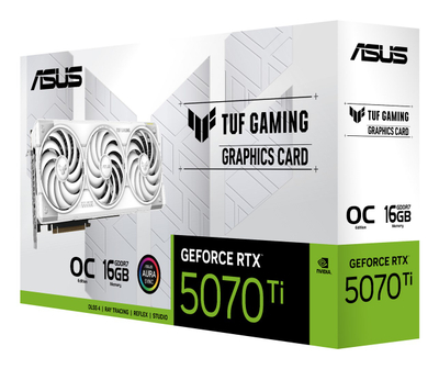 Kartë grafike Asus TUF RTX 5070 Ti, 16GB, GDDR6X, e bardhë