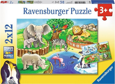 Puzzle Ravensburger Animals in the ZOO 076024, 2x12 copa
