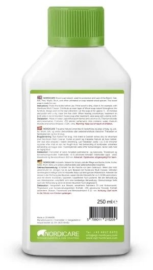 Sapun për dru Nordicare Wood Soap, 250 ml, për mirëmbajtje druri