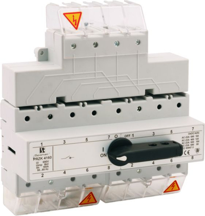 Çelës rrjet gjenerator Spamel PRZK-4160W02, 160A, 4 pole, me dorezë të zezë
