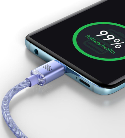 Kabllo USB Baseus Crystal Shine, USB-C me USB-C, 1.2m, lejla